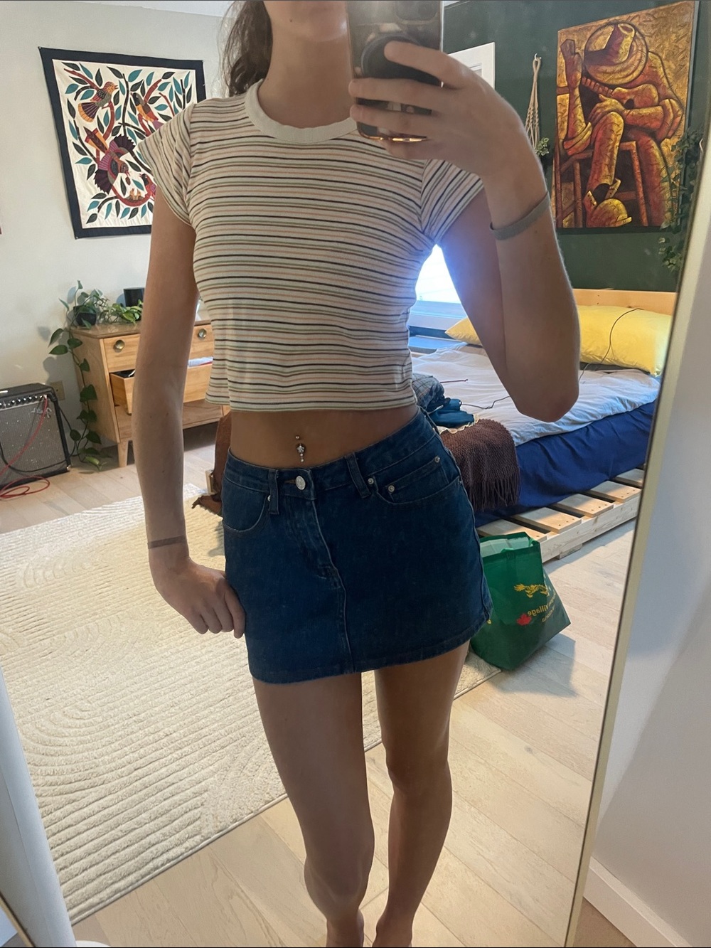 Billabong stripped cropped T shirt